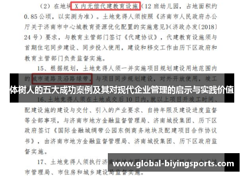 体树人的五大成功案例及其对现代企业管理的启示与实践价值